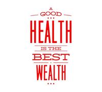 Vinyl Wall Stickers Healthy Quote Words Health The Best Wealth Living 54x100.2cm Self Adhesive Red