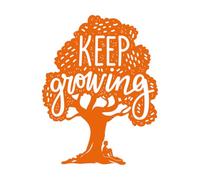 Vinyl Wall Stickers Keep Growing Boy Under The Tree Lettering Motivation 34x43.9cm Multi Color Selection Orange