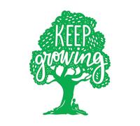 Vinyl Wall Stickers Keep Growing Boy Under The Tree Lettering Motivation 51x65.9cm Art Decoration Green