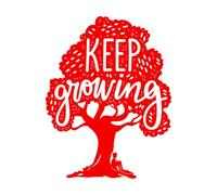Vinyl Wall Stickers Keep Growing Boy Under The Tree Lettering Motivation 68x87.9cm It Won't Fall Off Red