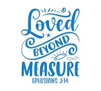 Vinyl Wall Stickers Loved Beyond Measure Ephesians 314 64x83.2cm Car Body Decoration Blue