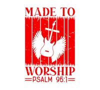Vinyl Wall Stickers Made to Worship Psalm 57.6x86.6cm Do not Damage The Wall Surface Red
