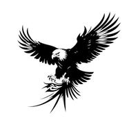 Vinyl Wall Stickers Majestic Black Eagle 36x36.8cm It Won't Fall Off Black