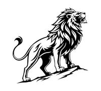 Vinyl Wall Stickers Majestic Lion Silhouette 36x36.1cm Store Decoration Black