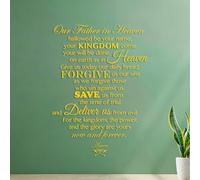 Vinyl Wall Stickers New The Lord's Prayer Our Father who Art in Heaven，Hallowbe Thy Name. 54.6x75.2cm Multiple Size Options Yellow