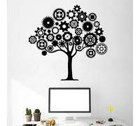 Vinyl Wall Stickers Office Space Window Stickers Creative Mechanical Art Big Tree Stickers Mural Decals