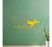 Vinyl Wall Stickers Oh Kids Where You Will Go Hunting Quotes 34x82.5cm Removable Without Leaving Glue Yellow