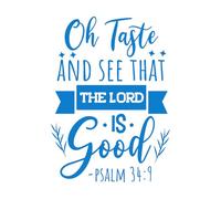 Vinyl Wall Stickers oh Taste and See That The Lord is Good Design 36x50.1cm It Won't Fall Off Blue