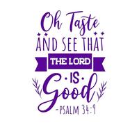 Vinyl Wall Stickers oh Taste and See That The Lord is Good Design 50.4x70.1cm Do not Damage The Wall Surface Purple