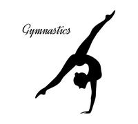 Vinyl Wall Stickers Rhythmic Gymnastics Sport Figure Girl Gymnastics 68x75.8cm Easy Installation Black