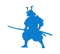 Vinyl Wall Stickers Samurai Warrior Silhouette 67.2x71.4cm Do not Damage The Wall Surface Blue