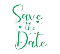 Vinyl Wall Stickers Save The Date Lettering 64x82.1cm Easy Installation Green