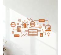 Vinyl Wall Stickers Teamwork Success Hard Work Dream Team Inspiring Motivational Quotes Geek 53x116.1cm Tattoo Culture Orange