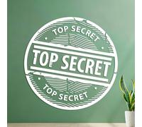 Vinyl Wall Stickers Top Secret Spy Stamp Confidential Private 42x42cm Can Modify and add Information White