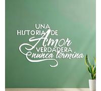 Vinyl Wall Stickers UNA HISTORIA DE Amor VERDADERA nunca termina 54.6x84.9cm Store Decoration White