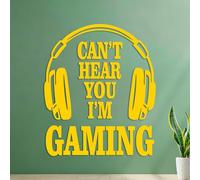 Vinyl Wall Stickers Video Game Quotes I Can't Hear You I'm Playing Games Player Life 35x41.4cm Car Body Decoration Yellow