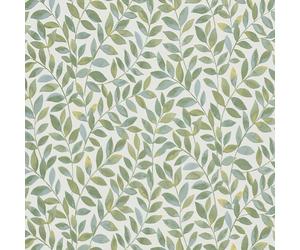 Vinyl Wallpaper Ameroso Leaf Trail Green Embossed Texture Erismann Opus 10462-07