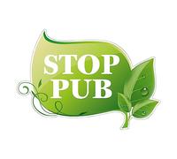 Vinyl Waterproof Anti-UV Protection Sticker - Laminated Laminated Adhesive Sign Sticker - Water and UV Resistant - Stop Pub Nature - H 7 x L 10 cm