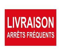 Vinyl Waterproof UV Protection Sticker - Laminated Laminated Adhesive Sign Sticker - Water and UV Resistant - Frequent Stops Delivery - H21 x L29.7 cm