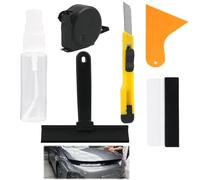 Vinyl Wrap Tool 6 PCS, Window Film Privacy Application Kit, Privacy Application Set for Glass, Car, Wallpaper Stickers - Includes Squeegees, Spray Bottle, Tape Measure for Efficient
