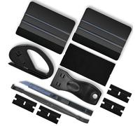 Vinyl Wrap Tools, Kitchen Wrap, Wallpaper Smooth, Cabinet Wrap, Car Window Tint, Cabinet Wrap, Peel & Stick Install, DIY Accessory, Suede Squeegee, Edge Trimmer, Trimming Tool, Black, 7 in 1