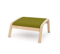 Vinylla Armchair Replacement Cover Made for Ikea Poang Chair (Footstool Design 2, Cotton - Green)