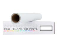 VinylRus Heat Transfer Vinyl-12” x 6ft White Iron on Vinyl Roll for Shirts, HTV Vinyl for Silhouette Cameo, Easy to Cut & Weed