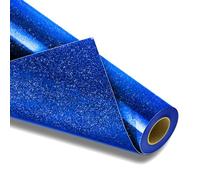 VinylRus Royal Blue Glitter HTV Heat Transfer Vinyl Roll-12 x 10ft Blue Glitter HTV Vinyl for T-Shirt Clothing Bags,Glitter Iron on Vinyl for All Cutter Machine - Easy to Cut and Weed