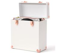 VINYLS LINK Vinyl Record Storage and Carrying Case, Waterproof Removable Record Box, Dustproof Portable cd Organizer, Holds up to 50 CD Cases for Valuable Record Collections