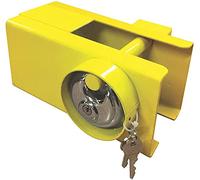 Vinz Bona Trailer Lock | Box Lock for Attached and Uncoupled Trailers | Drawbar Lock with Discus Lock Yellow