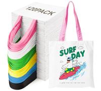 VIOBEPASS 120 Pack Canvas Tote Bag Bulk 13X15 Inch Sublimation Blanks Canvas Tote With Handles for DIY Projects Heat Transfer Vinyl, Personalized Gifts for Women Men, Party Birthday Gift - White