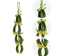 VIOCIWUO Artificial Cucumber String, 55cm/21.7in, Lifelike Green Cucumber with Yellow Flowers, 1pc, Kitchen Decor