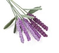 VIOCIWUO Crochet Lavender Flower 6PCS, Crochet Flowers Bulk Artificial Lavender Crochet Handmade Knited Flowers Bouquet for DIY Table Decor