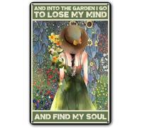 VIOFLUENT Metal Garden Sign, 8 x 12 Inch (Mind) | Retro gardener wall art for yards, fences, and patios; spiritual gardening gift