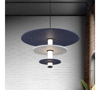 Viokef Azul LED hanging light, height 31 cm, blue/grey/black, felt