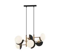Viokef Darcy pendant light, black/bronze, 6-bulb
