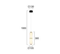Viokef Dereck LED hanging light, white/bronze, Ø 10 cm, glass