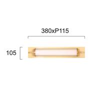 Viokef Frida LED wall lamp, glass, white/gold, tubular