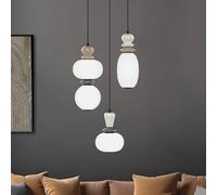 Viokef Gemma LED hanging light, Ø 38 cm, colourful, glass/ceramic, 3-bulb.