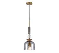 Viokef Glorial pendant light, smoky grey, Ø 20 cm, glass