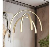 Viokef LED hanging light Megan, length 60 cm, gold-coloured, 3-bulb.