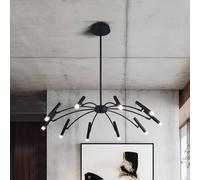 Viokef LED hanging light Secret, black, Ø 80 cm, metal, 10-bulb.