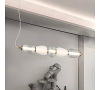 Viokef LED hanging light Shiny, length 83 cm, clear/white, glass