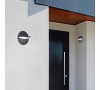 Viokef LED outdoor wall lamp Letty, dark grey, Ø 18 cm, metal, IP65