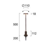 Viokef LED pedestal light Tango rust brown, height 50 cm metal, ground spike