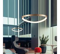 Viokef Loop LED hanging light, gold, Ø 80 cm