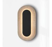 Viokef Miranda LED wall lamp, beige/black, height 30 cm, stone