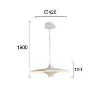Viokef Rene LED hanging light, white, Ø 42 cm, metal