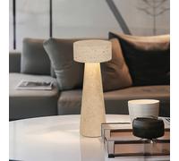 Viokef Serenity LED table lamp, beige, height 31 cm, stone