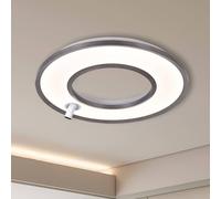Viokef Valeria LED ceiling lamp, brushed grey, Ø 60 cm, metal